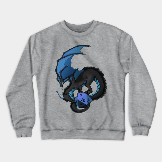 Blue Dragon and a D20 Crewneck Sweatshirt by Nytlin